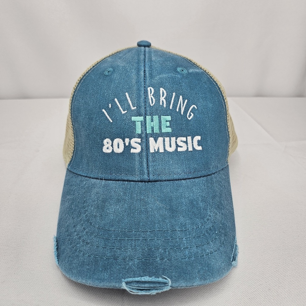 I'll Bring The 80's Music‎ Trucker Hat Aqua Blue NWOT